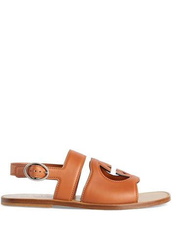 Gucci Interlocking G cut-out sandals - Marrone