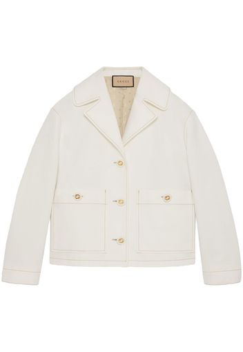 Gucci single-breasted cotton jacket - Bianco