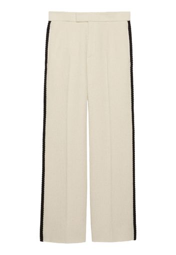 Gucci Retro logo-patch tweed trousers - Bianco