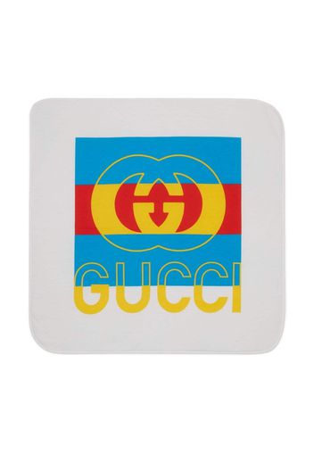 Gucci Kids Baby cotton blanket with Web - 9069 White