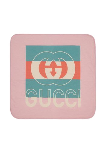 Gucci Kids Baby cotton blanket with Web - 5967 Pink