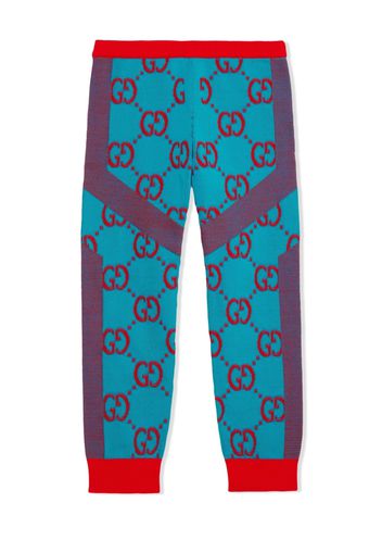 Gucci Kids GG Supreme knitted trousers - Blu