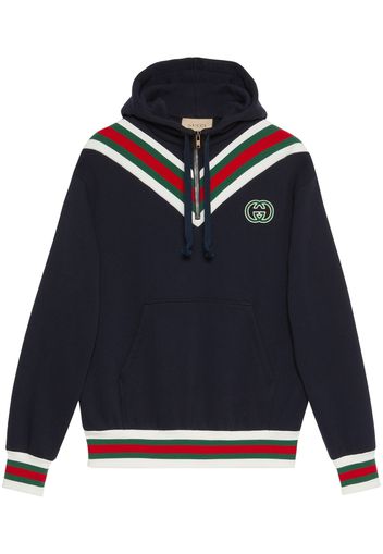 Gucci Cotton jersey hooded sweatshirt - Blu