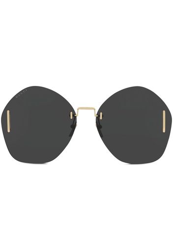 Gucci Eyewear frameless logo-engraved sunglasses - Oro