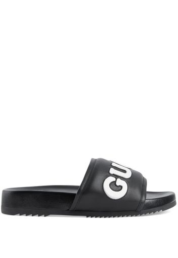 Gucci Sandali slides con applicazione - Nero