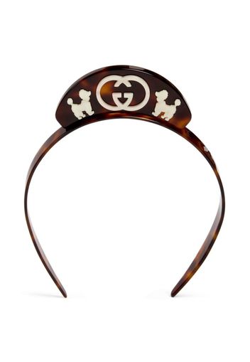 Gucci Kids Children's resin hairband with poodle detail - Marrone