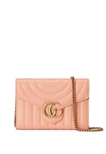 Gucci Borsa a spalla GG Marmont mini matelassé - Rosa