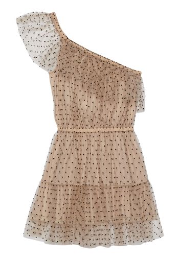 Gucci polka-dot one-shoulder minidress - Toni neutri