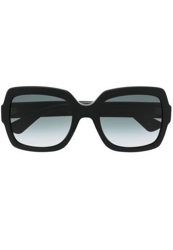 Gucci Eyewear logo-plaque oversize frame sunglasses - Nero