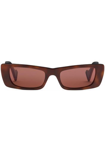 Gucci Eyewear Interlocking G rectangle-frame sunglasses - Marrone