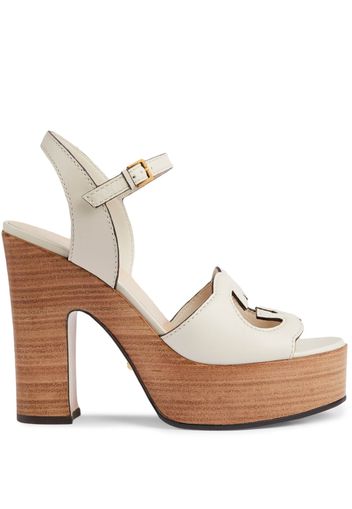 Gucci interlocking G 110mm high sandals - Bianco