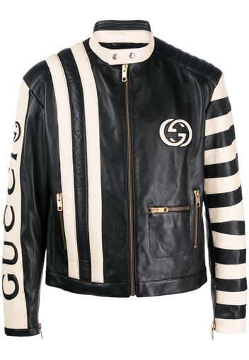 Gucci goatskin zip-up jacket - Nero