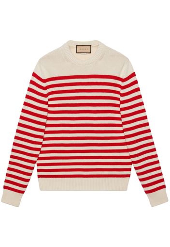 Gucci striped cotton-wool knitted jumper - Bianco