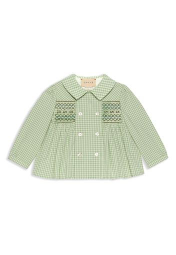 Gucci Kids Giacca in cotone a quadretti - Verde