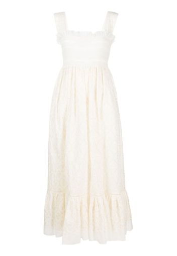 Gucci broderie anglaise cotton midi dress - Toni neutri