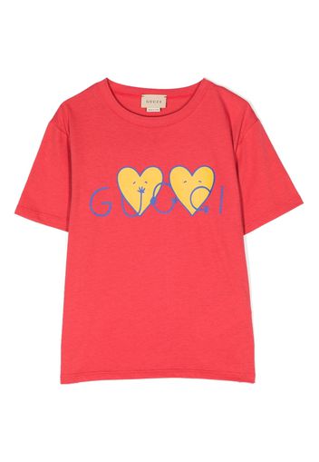 Gucci Kids logo-print cotton T-shirt - Rosa