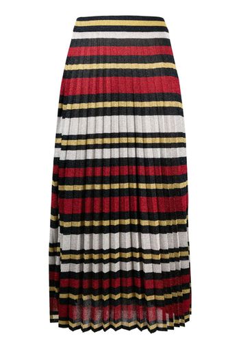 Gucci fully-pleated silk-blend striped skirt - Blu