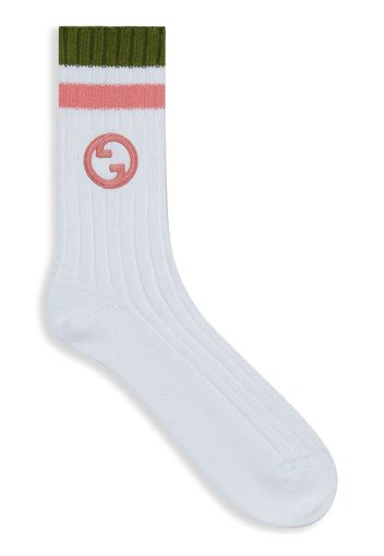 Gucci embroidered-logo cotton socks - Bianco