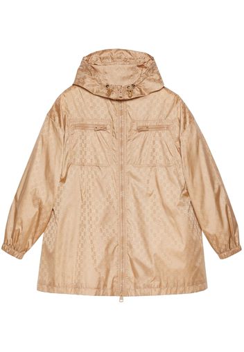 Gucci GG-print hooded jacket - Marrone