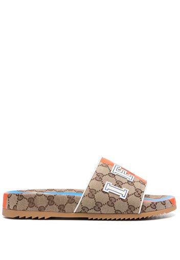 Gucci GG canvas logo-patch slides - Toni neutri