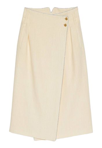 Gucci asymmetrical wrap linen skirt - Toni neutri