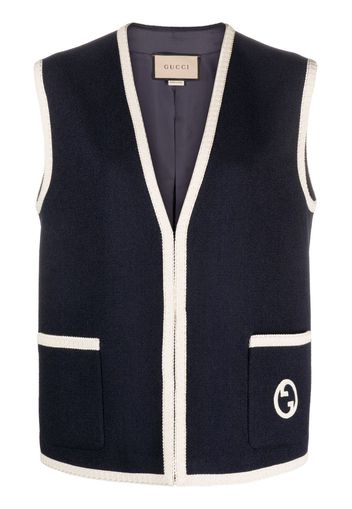 Gucci logo-patch knitted vest - Blu