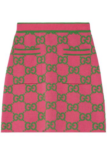 Gucci Jumbo GG jacquard-knit miniskirt - Rosa