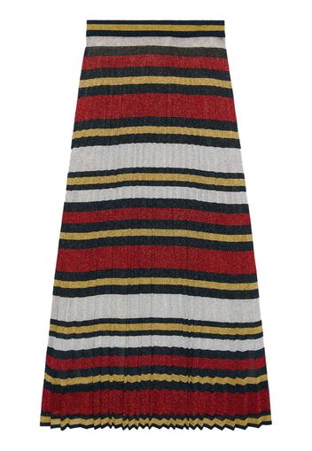 Gucci striped pleated lamé skirt - 4548 Blu