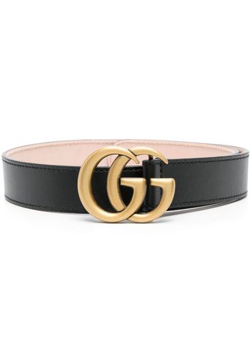 Gucci Kids GG logo-buckle leather belt - Nero