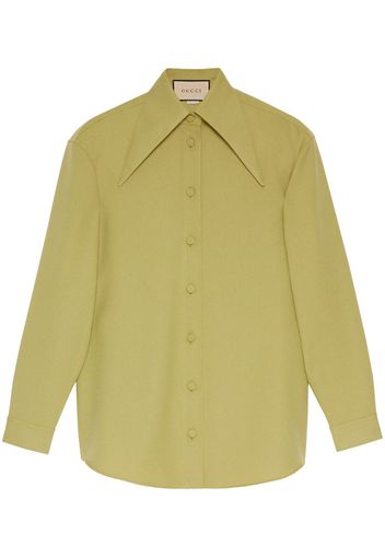 Gucci pointed collar silk shirt - 3325 Green