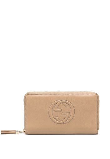 Gucci Portafoglio GG in pelle - Marrone