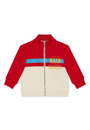 Gucci Kids Giacca in jersey di cotone con cerniera - Rosso