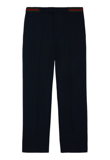 Gucci Web-detail straight-leg trousers - Blu