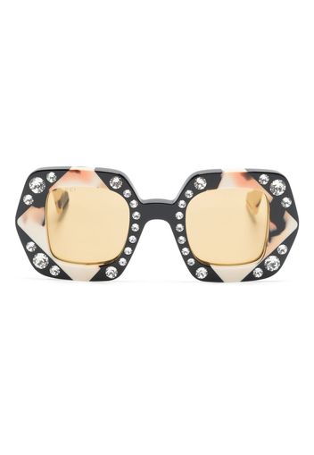 Gucci Eyewear Occhiali da sole con placca GG - Nero