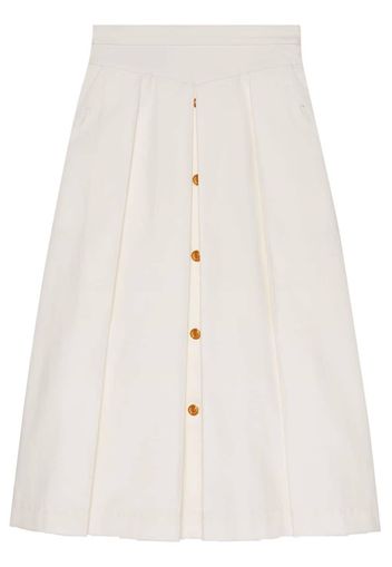 Gucci button-detail pleated skirt - Bianco
