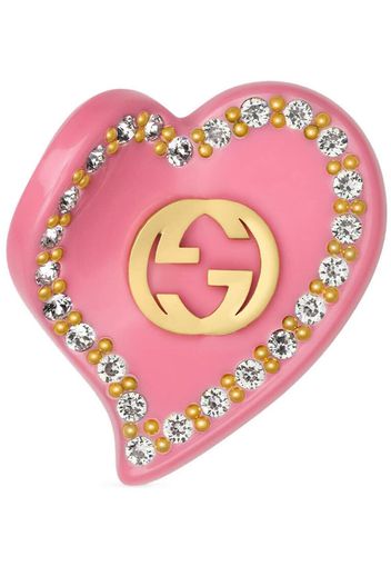 Gucci Interlocking G Heart hair clip - Rosa