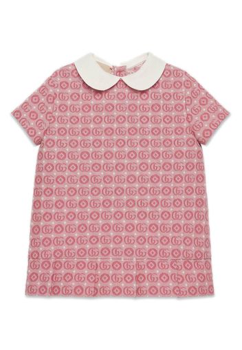 Gucci Kids Abito con motivo GG jacquard - Rosa