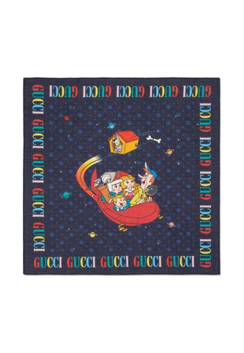 Gucci Kids GG Supreme-print cotton scarf - Blu