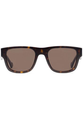 Gucci Eyewear Occhiali da sole squadrati con stampa - Marrone