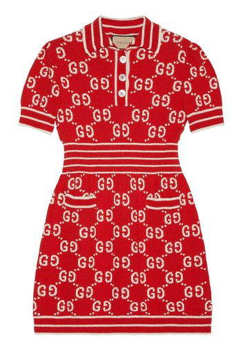 Gucci GG Damier-jacquard polo dress - Rosso