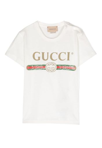 Gucci Kids logo-print cotton T-shirt - Bianco