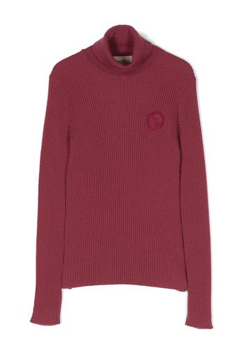 Gucci Kids GG-embroidered ribbed jumper - Rosso