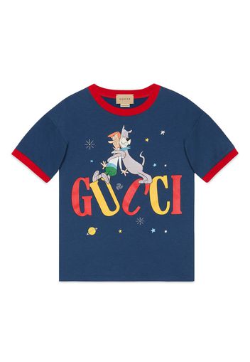 Gucci Kids x The Jetsons logo-print cotton T-shirt - Blu