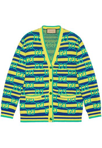 Gucci Double G logo jacquard cardigan - Giallo