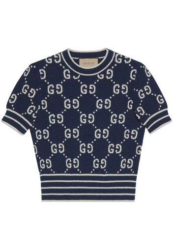 Gucci Double G logo jacquard top - Blu