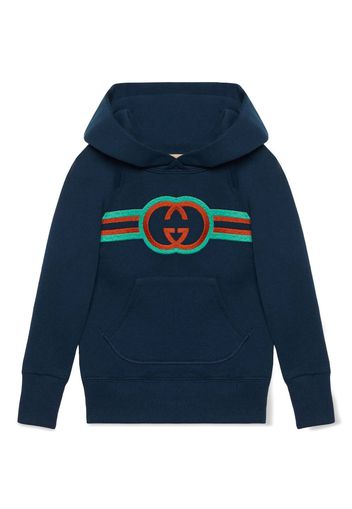 Gucci Kids Felpa con ricamo GG - Blu