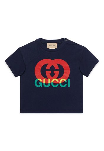 Gucci Kids Interlocking G cotton T-shirt - Blu