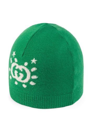 Gucci Kids Berretto con intarsio - Verde