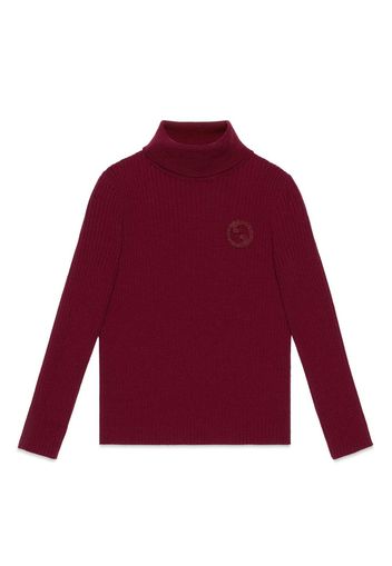 Gucci Kids Maglione con ricamo GG - Rosso