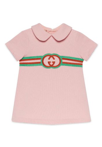 Gucci Kids Interlocking G Web-embroidered dress - Rosa